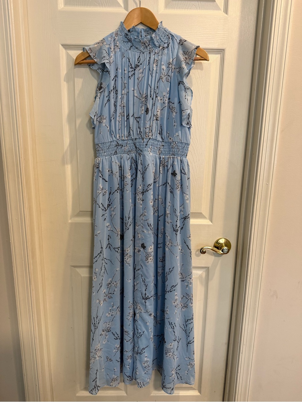 Ann Taylor Pale Blue Floral Maxi Dress